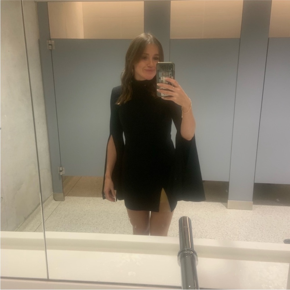 Michael Costello Asymmetrical Black Dress